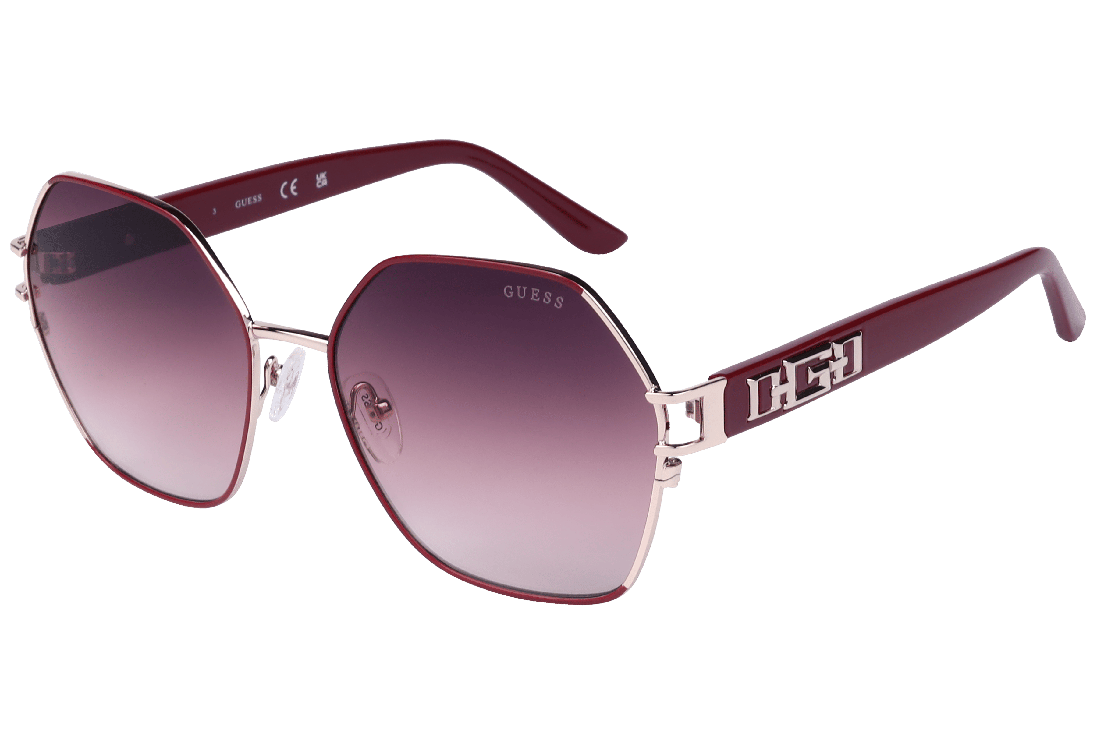 Guess GU7913 Sunglass Red Female Full Shell Sunglass — Red frame — alternate view