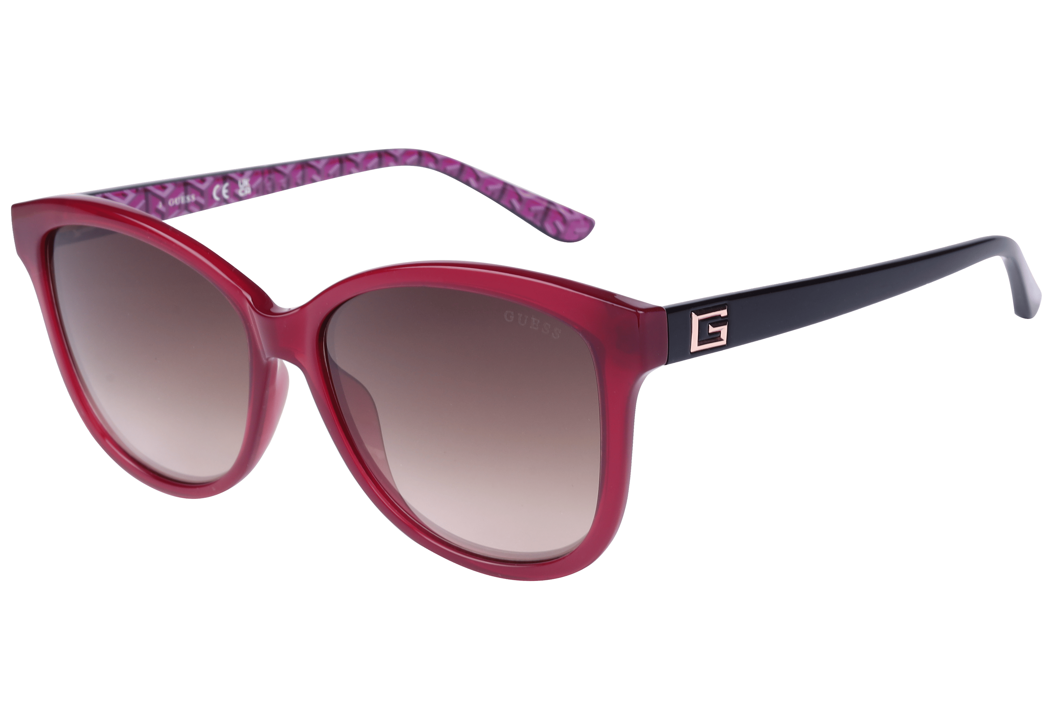Guess GU7920 Sunglass Maroon Female Full Shell Sunglass — Maroon frame — alternate view
