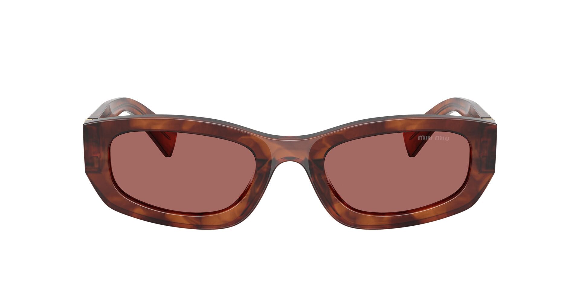 Miu Miu 0MUB04S Sunglass Brown Female Full Shell Sunglass — Brown frame — view 2