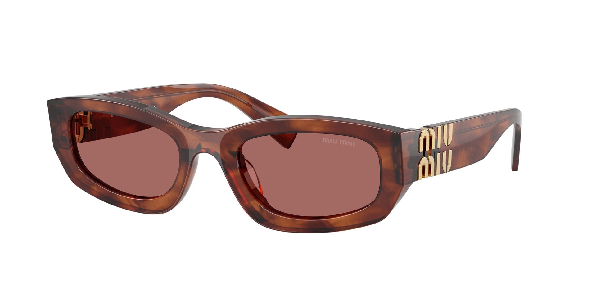 Miu Miu 0MUB04S Sunglass Brown Female Full Shell Sunglass — Brown frame — view 7