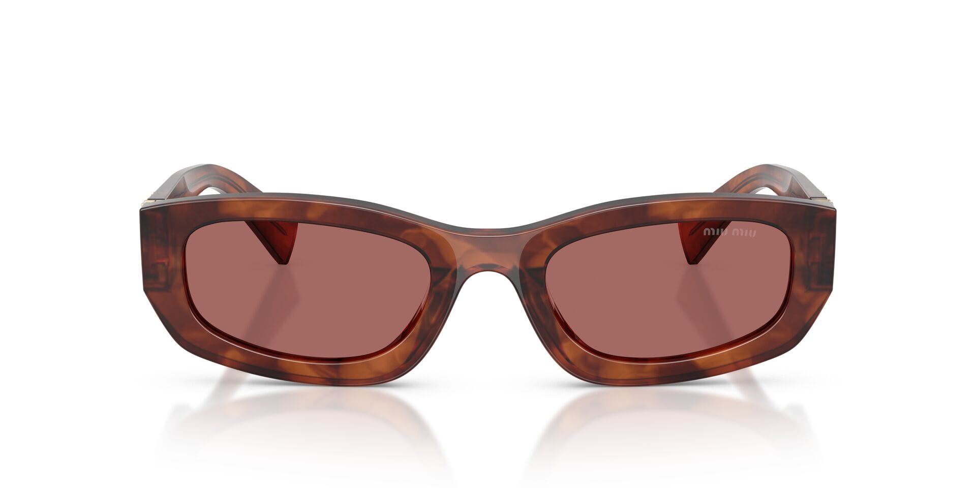 Miu Miu 0MUB04S Sunglass Brown Female Full Shell Sunglass — Brown frame — view 11