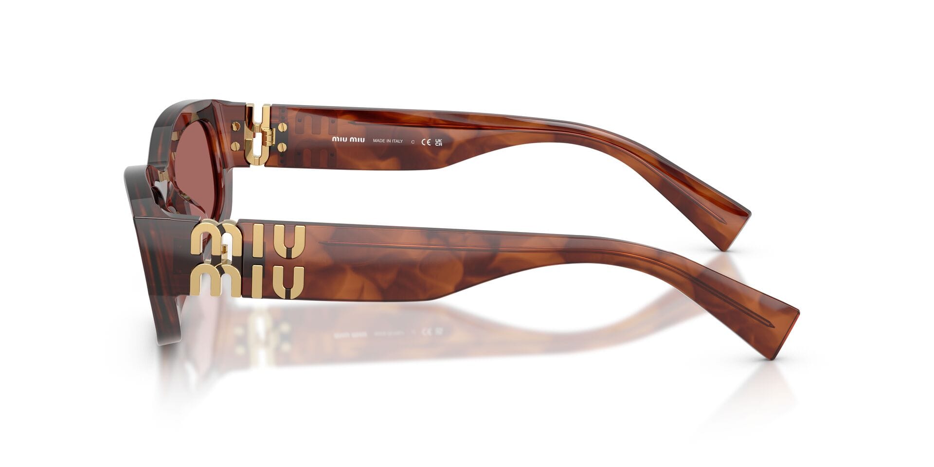Miu Miu 0MUB04S Sunglass Brown Female Full Shell Sunglass — Brown frame — view 15