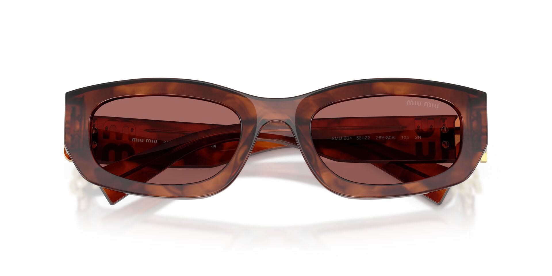 Miu Miu 0MUB04S Sunglass Brown Female Full Shell Sunglass — Brown frame — view 20