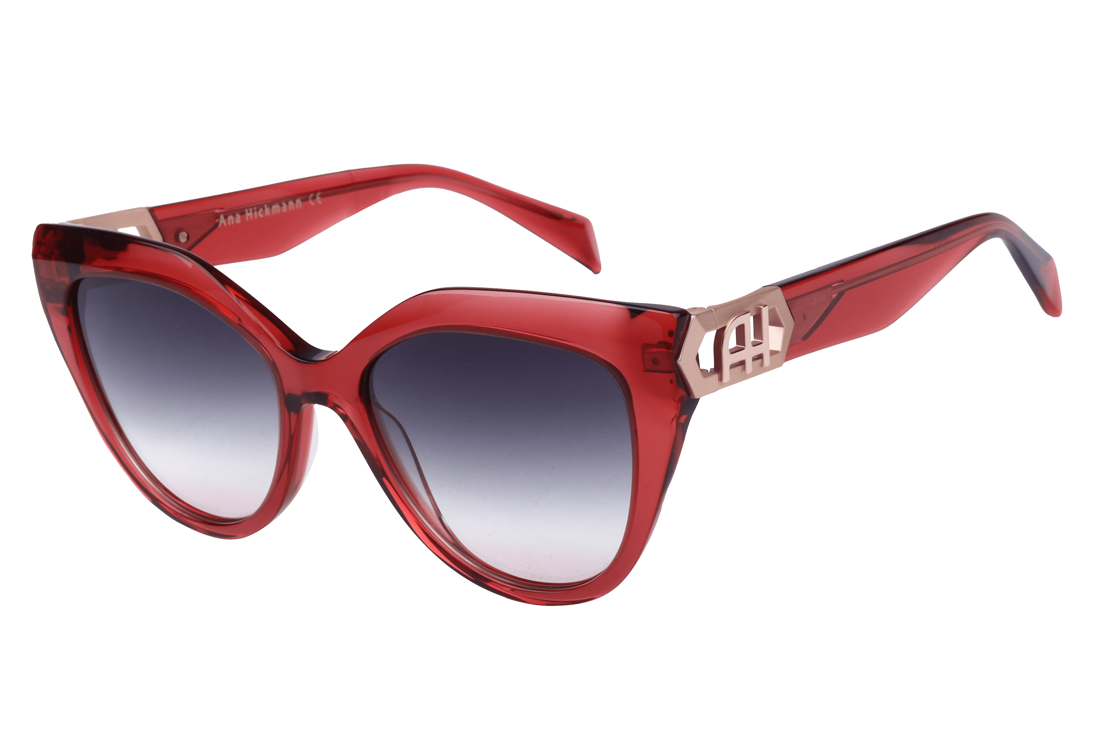 Hickmann AH9402 Sunglass Transparent Maroon Female Full Meta Sunglass — Transparent Maroon frame — alternate view