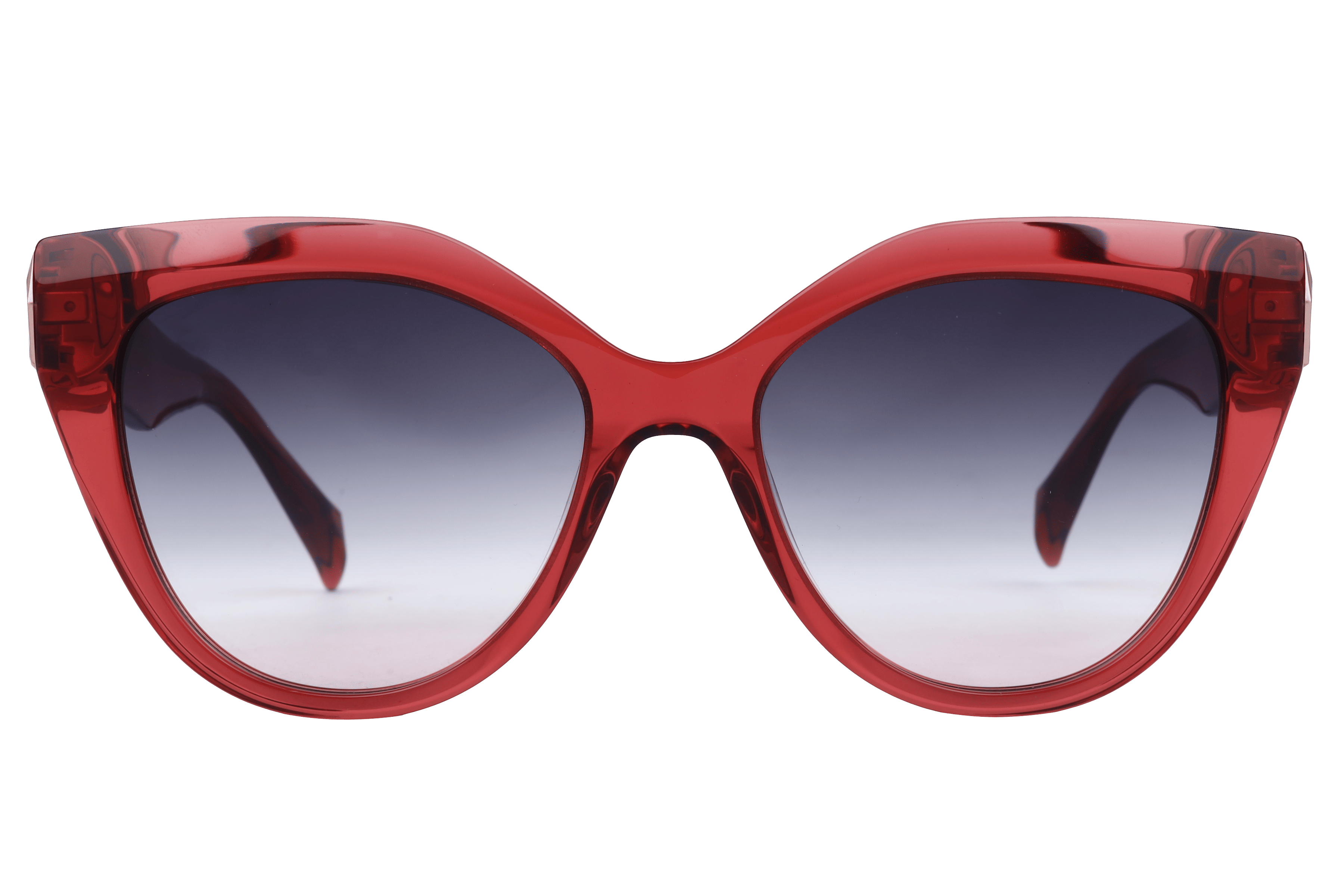 Hickmann AH9402 Sunglass Transparent Maroon Female Full Meta Sunglass — Transparent Maroon frame