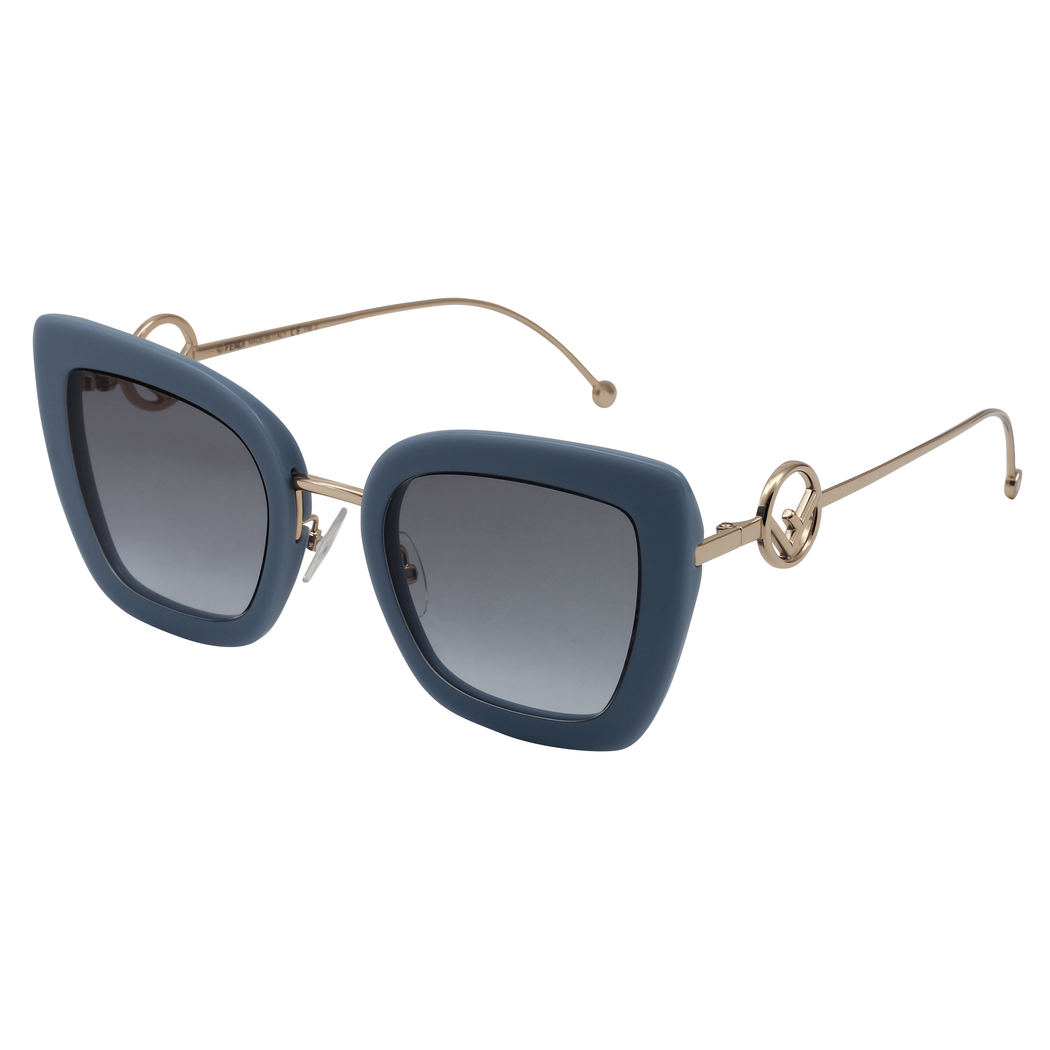 Fendi FF 0408/S Sunglass Blue Female Full Metal Sunglass — Blue frame — alternate view