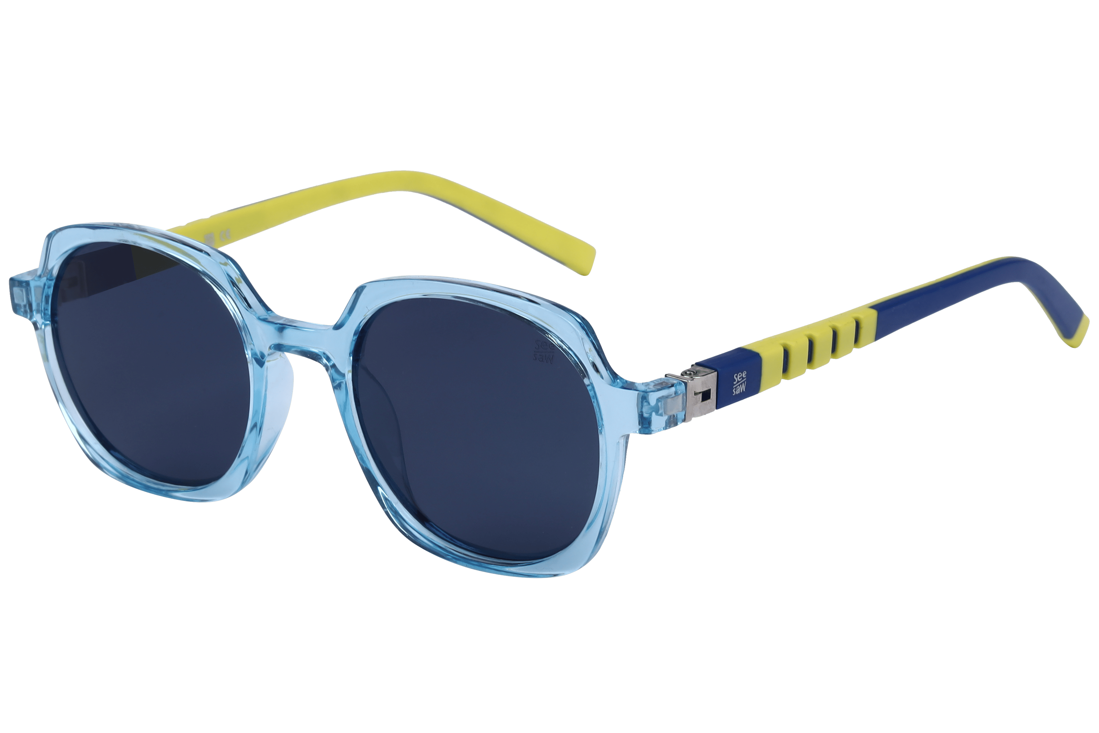 See Saw SS3505 Sunglass Transparent Blue Kids Full Rubber — Transparent Blue frame