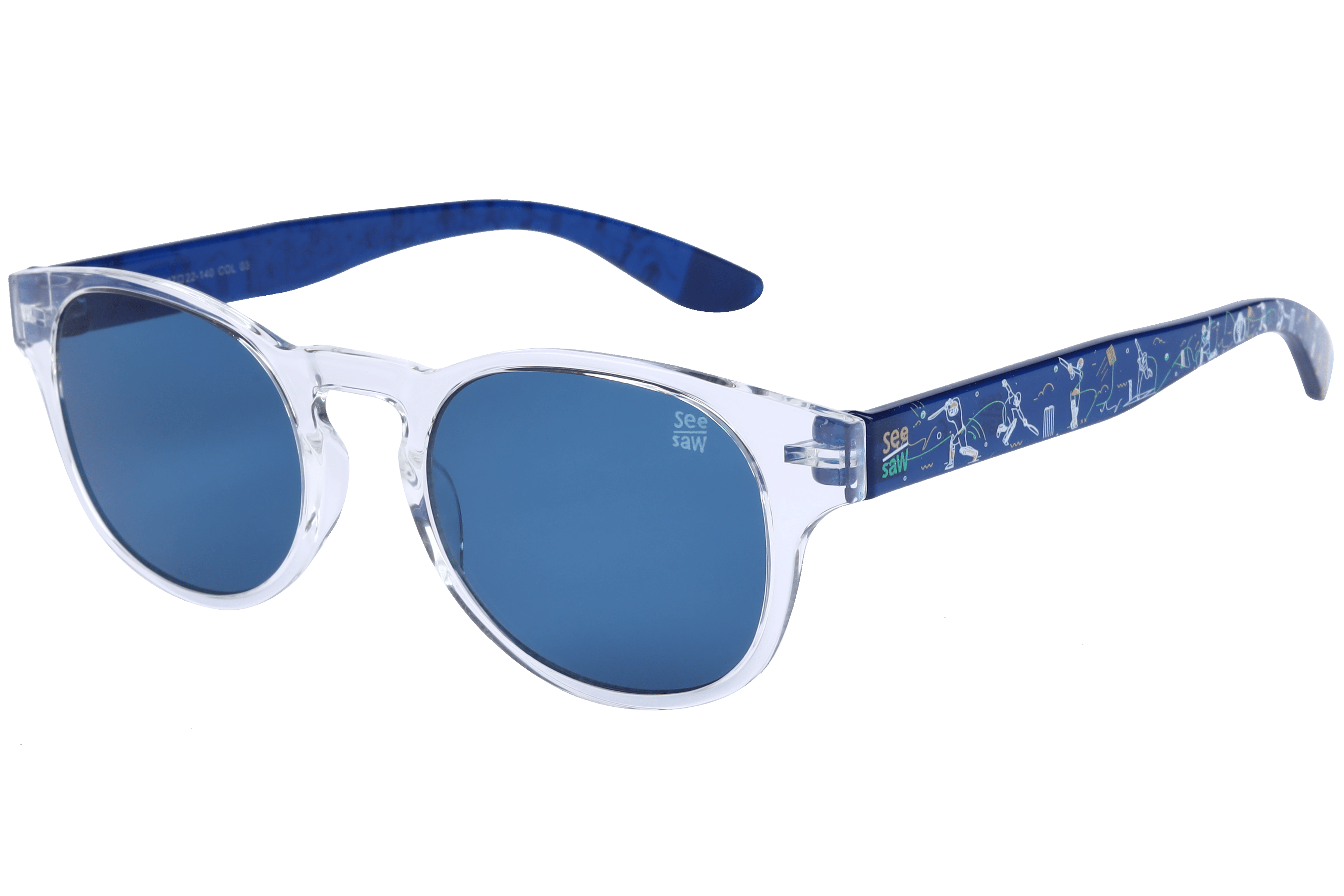See Saw SS-1098 Sunglass Transparent Kids Full Shell — Transparent frame